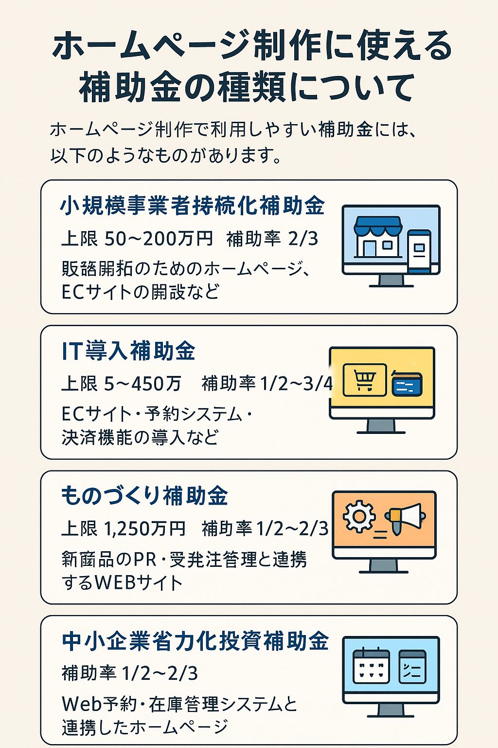 補助金一覧イラスト